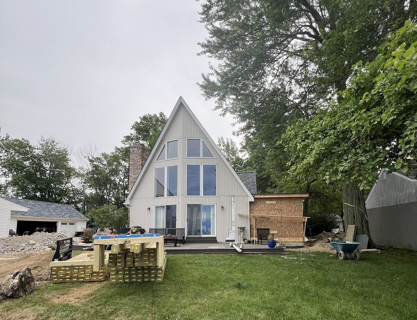 A picture of a house before being painted.