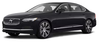 Black Cadillac XTS sedan, angled view. Silver grill, chrome accents, and alloy wheels.