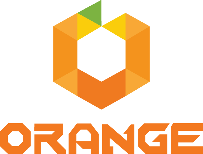 Orange Web3 logo colored vertical