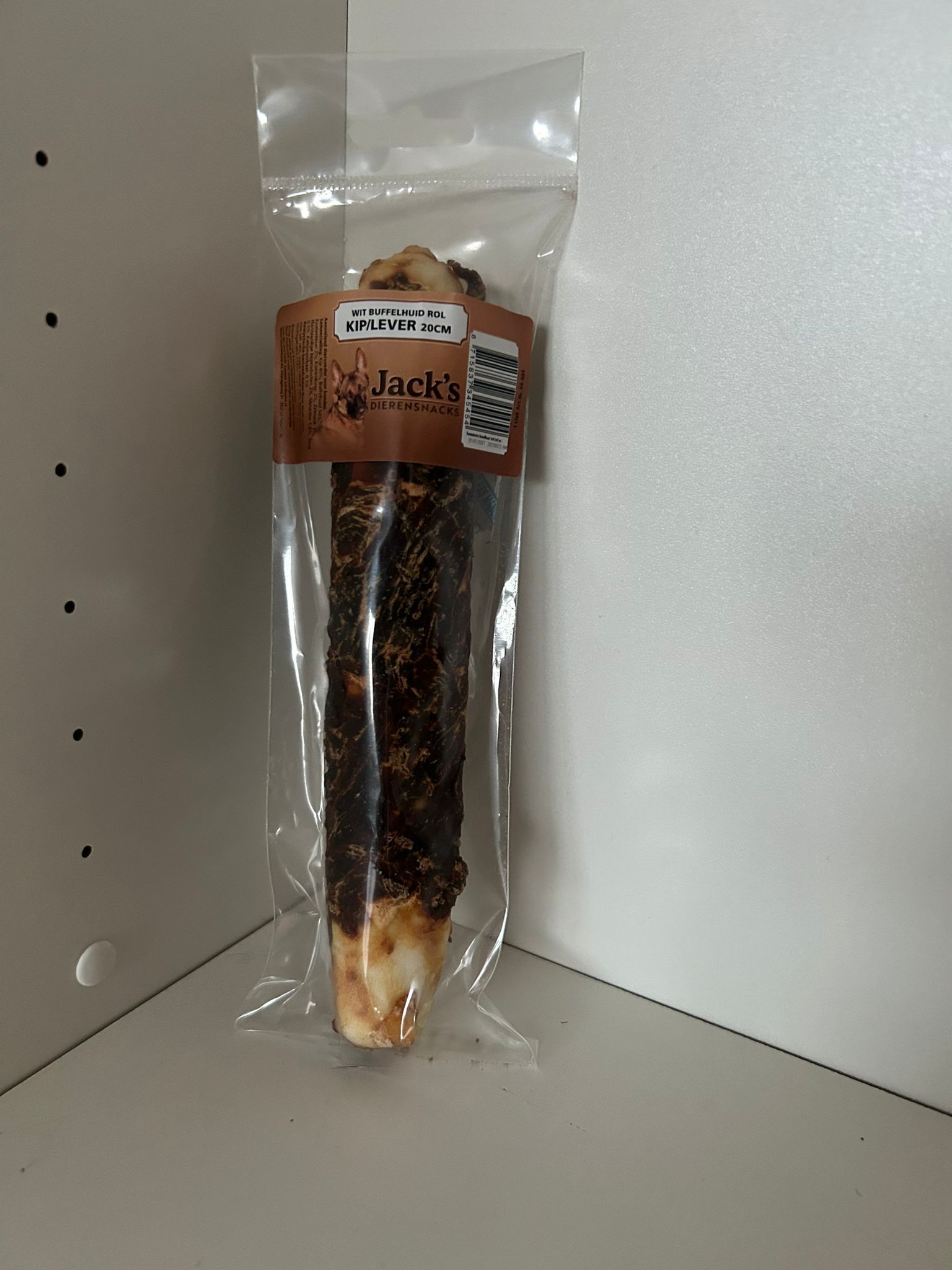 Kip/Lever Rol met Witte Buffelhuid 20cm