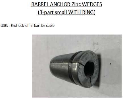 Barrel Anchor Zinc Wedges — East Chicago, IN — Precision Surveillance Corporation