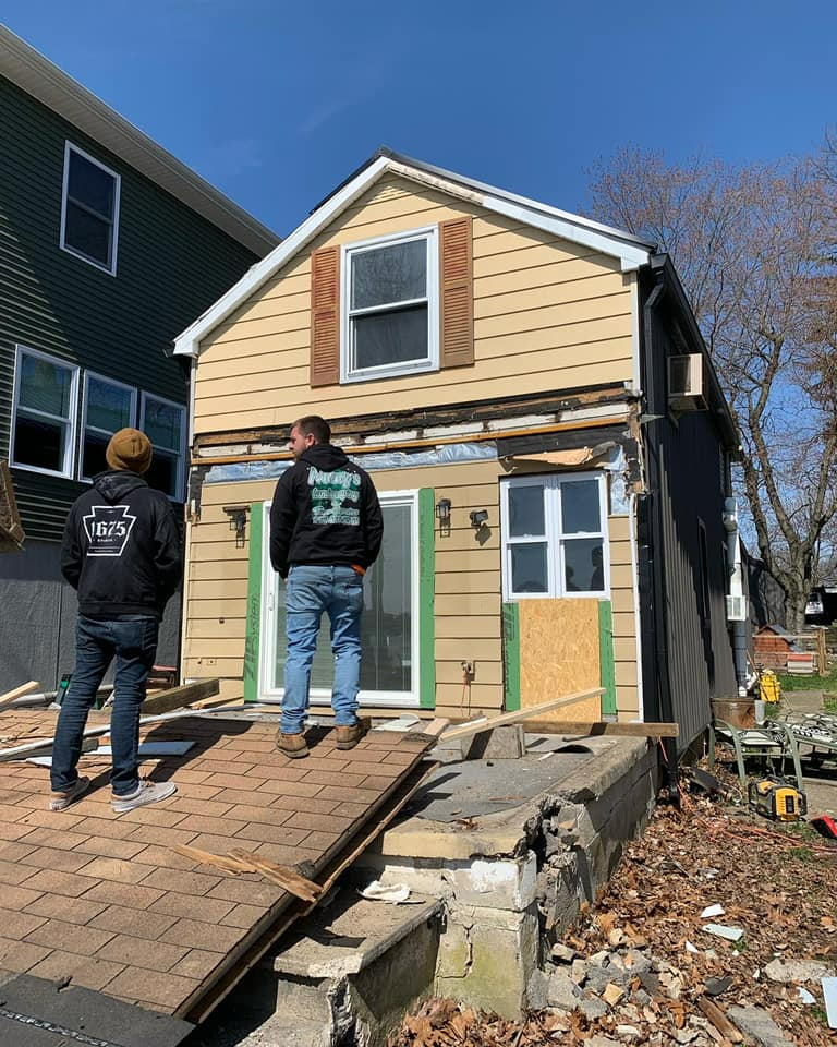 Men On House Renovation — Bensalem, PA — Munz's Lawn Service & Landscaping
