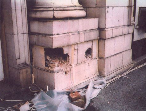 Damaged Pillar Before — Latrobe, PA — Keystone Masonry Restoration