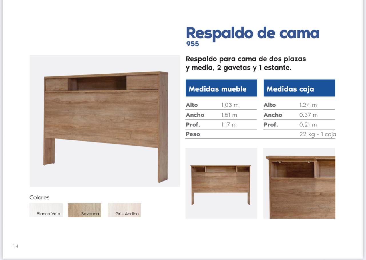 Respaldo para dos plazas (955) Marca PLATINUM