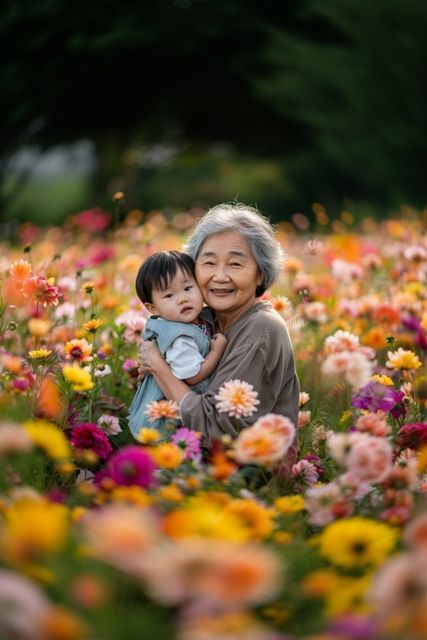 Photo souvenir inoubliable d'une Grand-mère avec son petit fils conservée, protégée et transmise aux générations futures avec Tiiming
