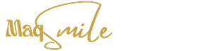 Maq Smile logo in gold script.
