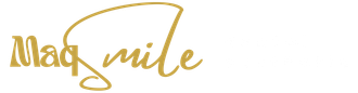 Maq Smile logo in gold script.