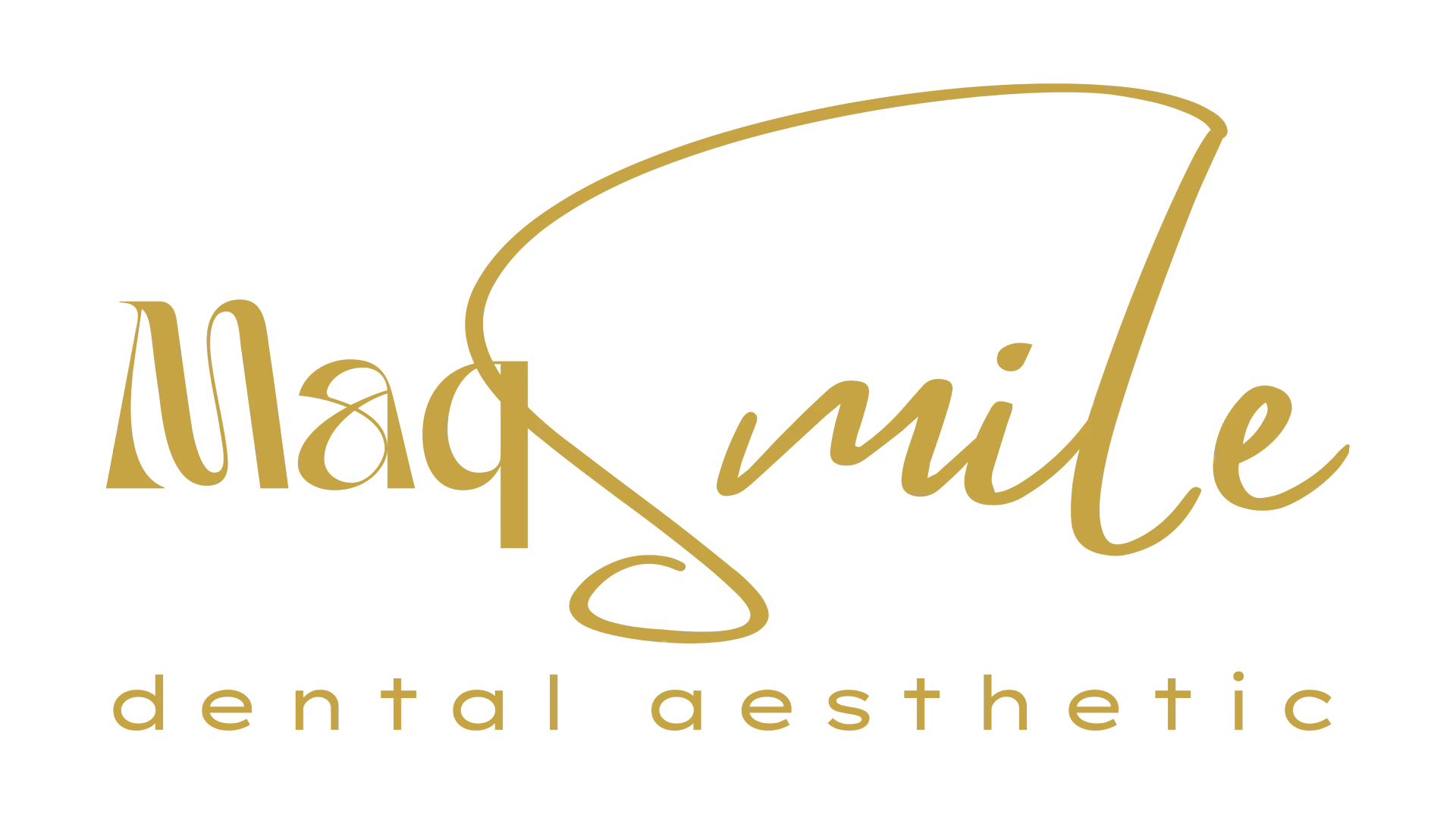 Gold Madsmile dental aesthetic logo on white background.