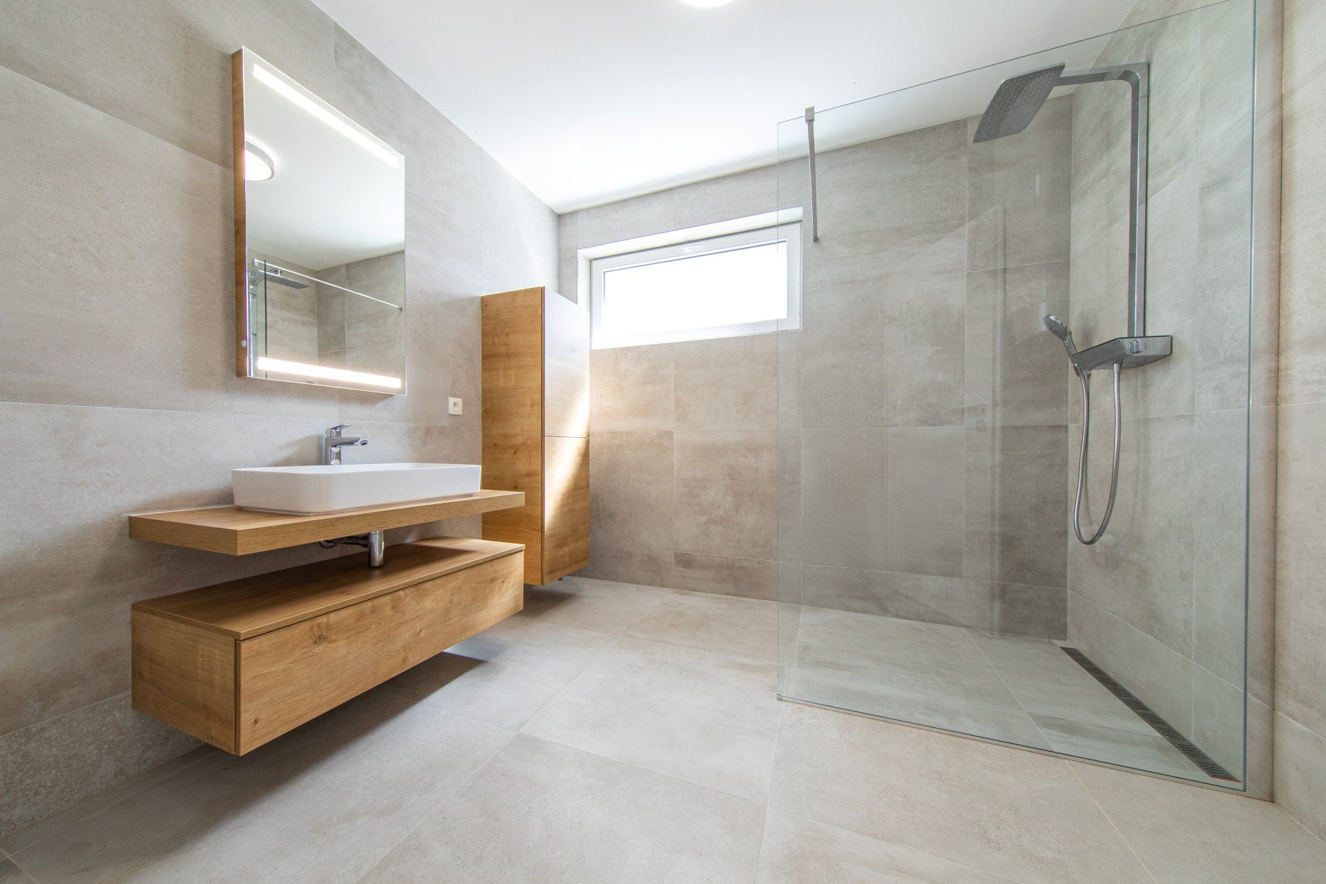 modern bathroom with bowl sink