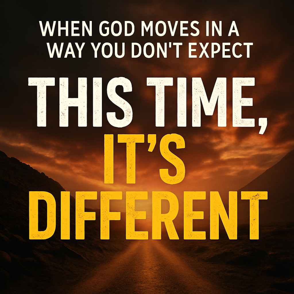 Sermon thumbnail text reads “This Time, It’s Different” with dramatic lighting over a road in the wi