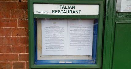 Ruchetta Italian Restaurant Menu