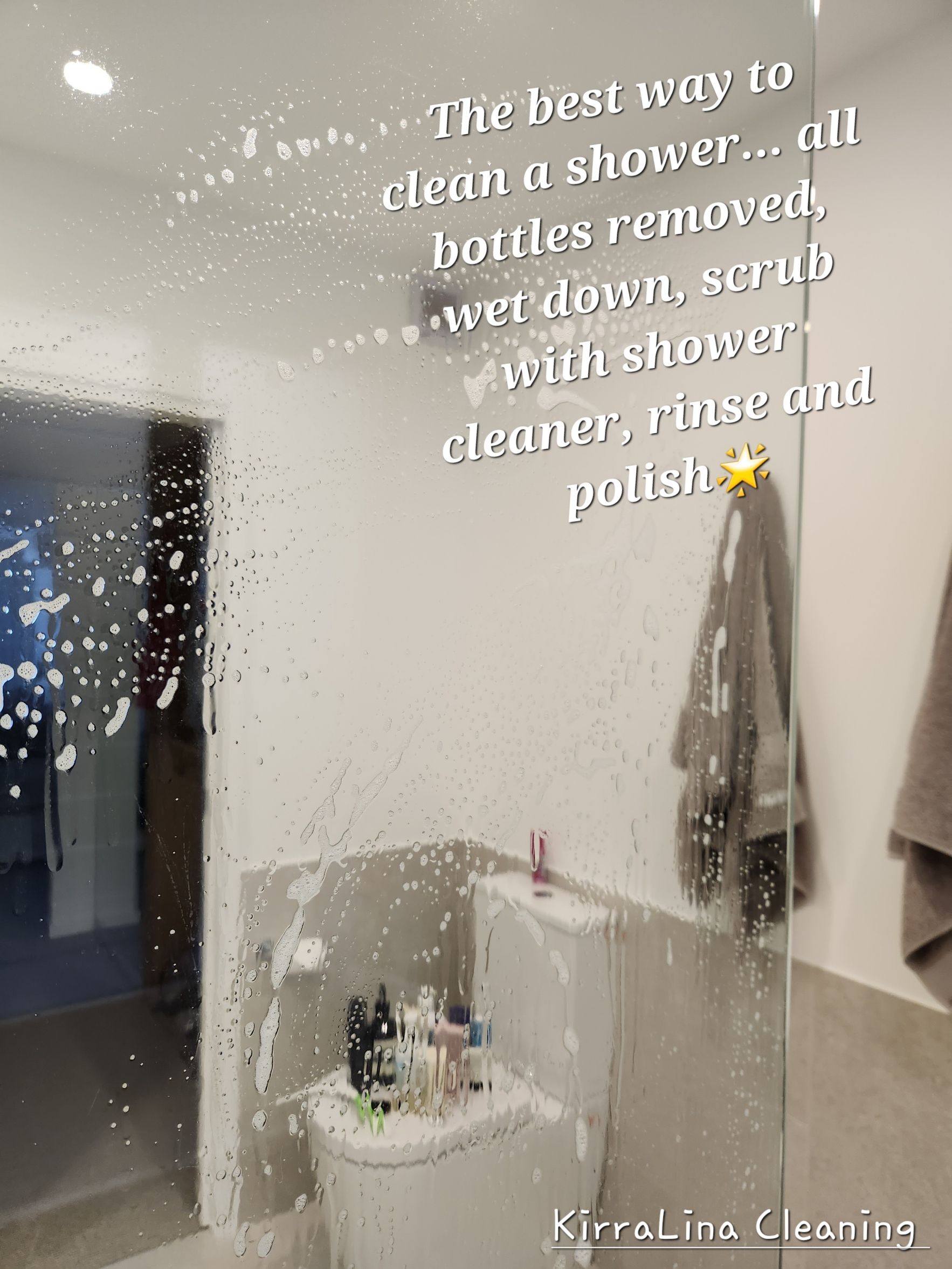 Cleaning a shower