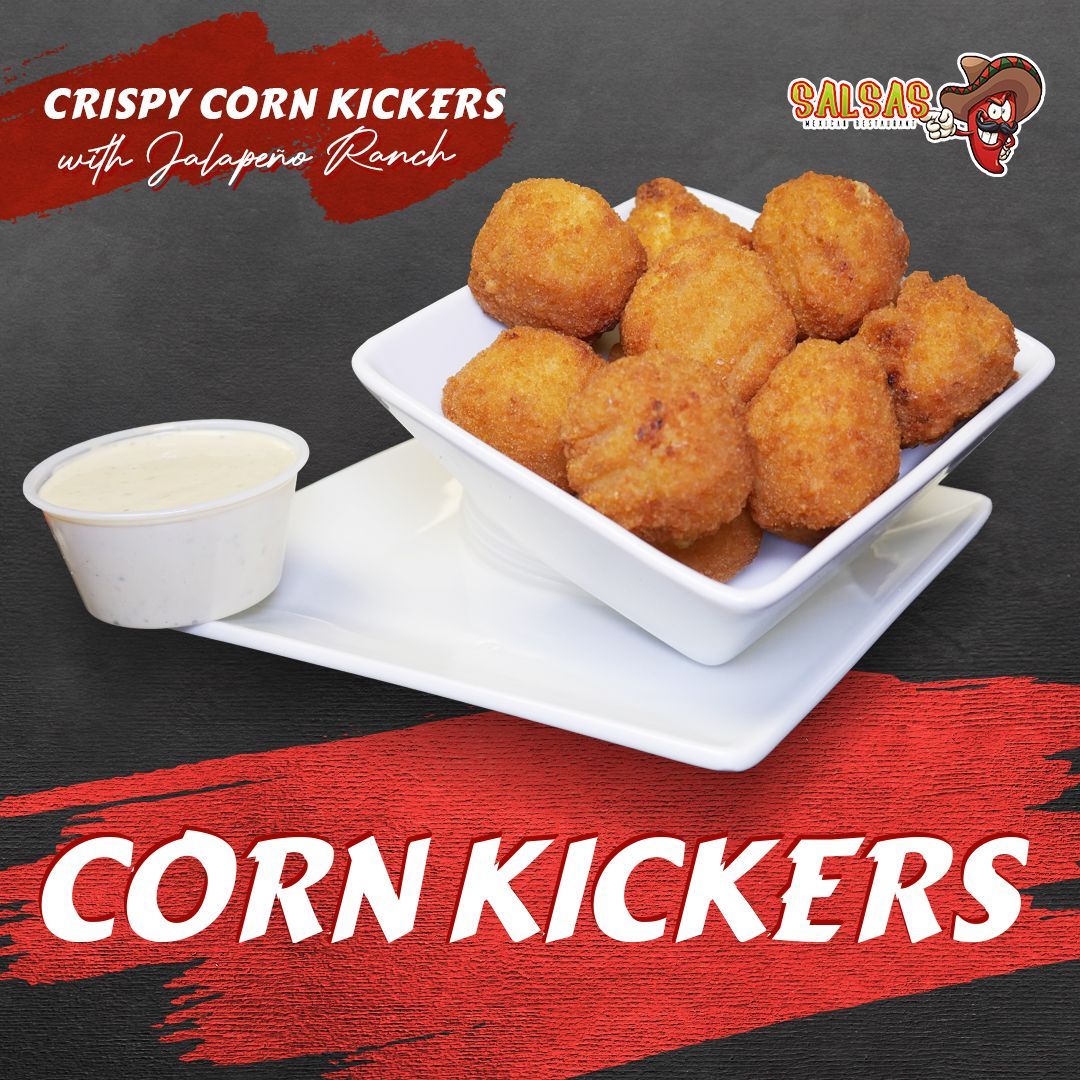 Crispy corn kickers with jalapeƱo ranch dip at Salsas Mexican Restaurant Battle Creek Michigan