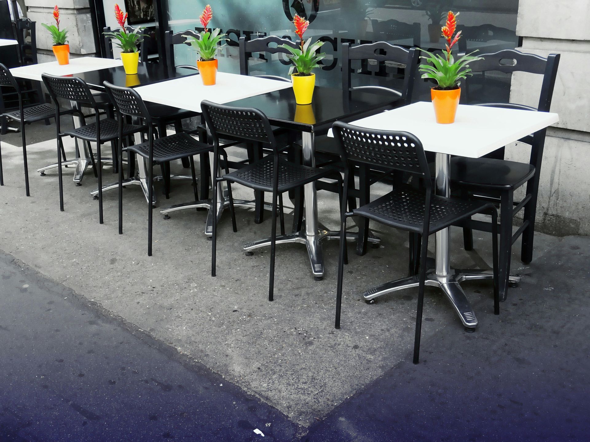 Outdoor patio dining area with tables and chairs at Salsas Mexican Restaurant Battle Creek Michigan