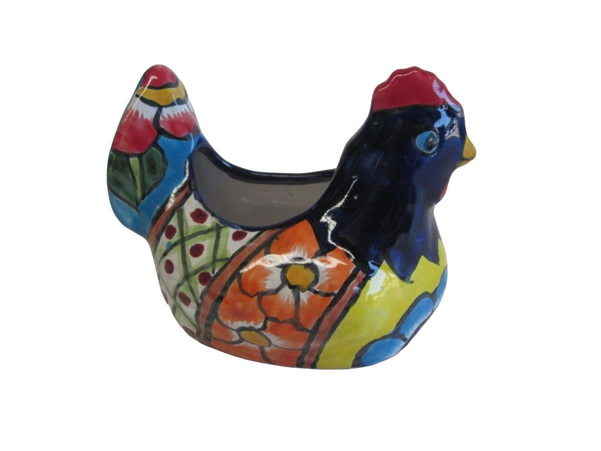 Colourful Ceramic Chicken-shaped Planter With a Red Comb — Mexican Homewares Australia in Sydney, NSW