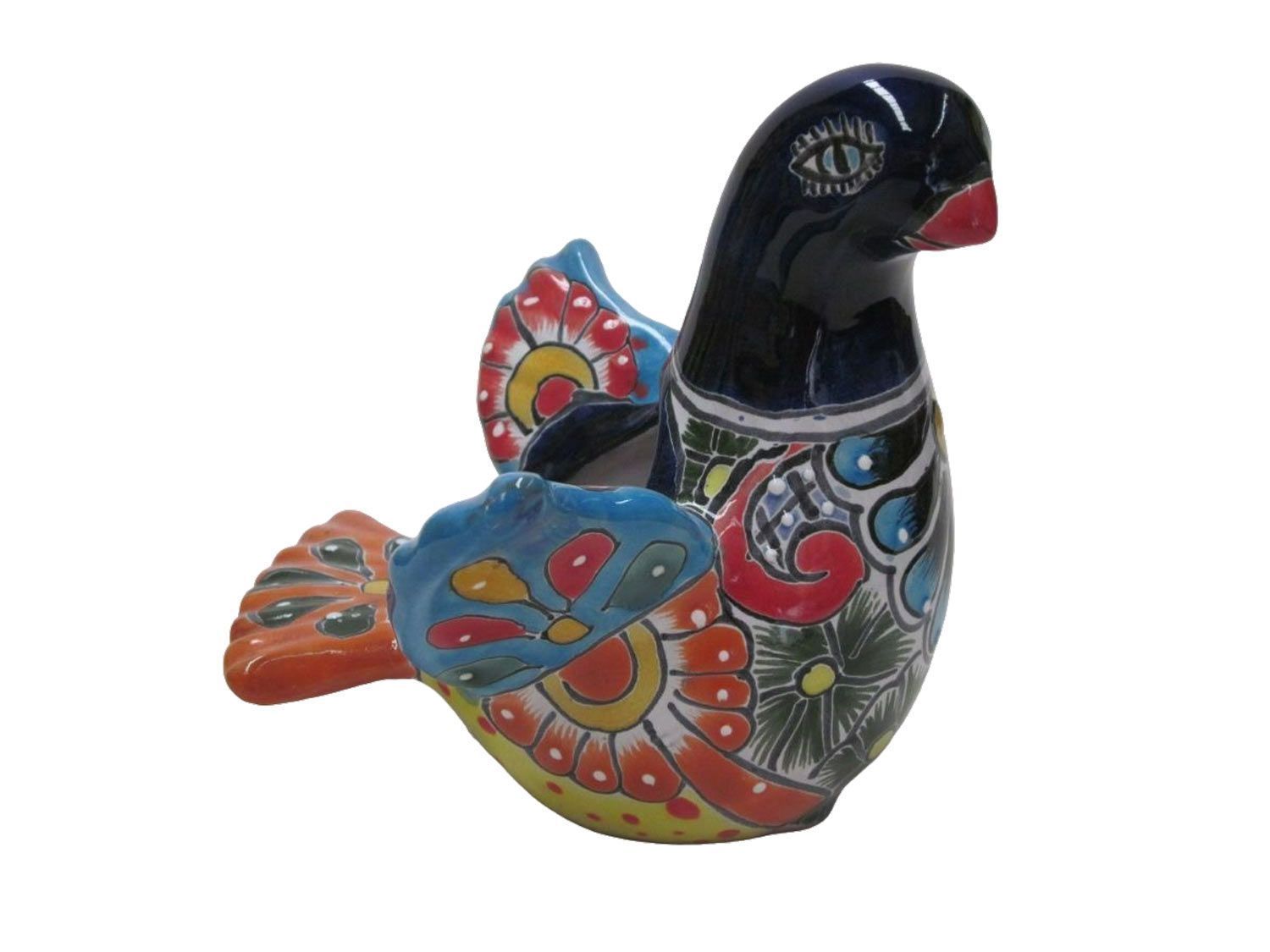 Colourful Ceramic Bird Figurine With Detailed Floral Design — Mexican Homewares Australia in Sydney, NSW