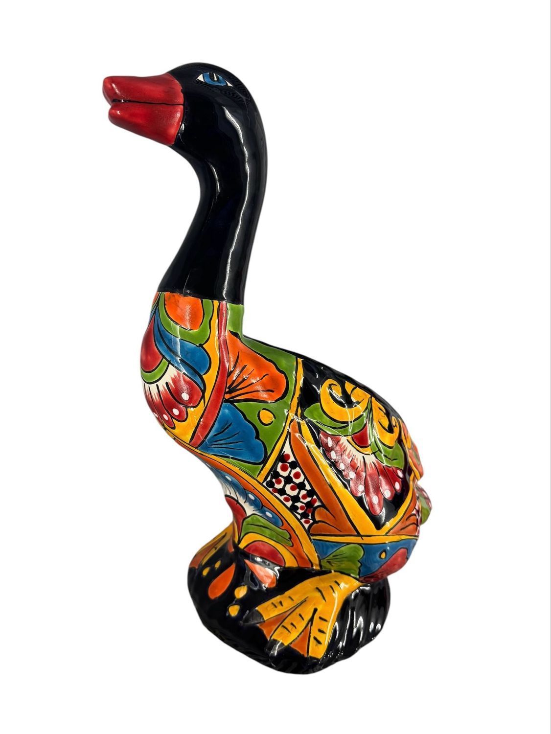Ceramic Duck Figurine With Colourful Floral and Geometric Patterns — Mexican Homewares Australia in Canberra, ACT