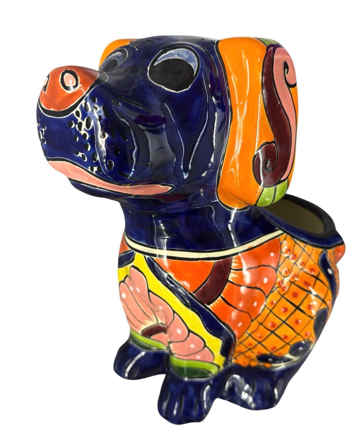 Colourful Talavera Pottery Dog Planter — Mexican Homewares Australia in Brisbane, QLD