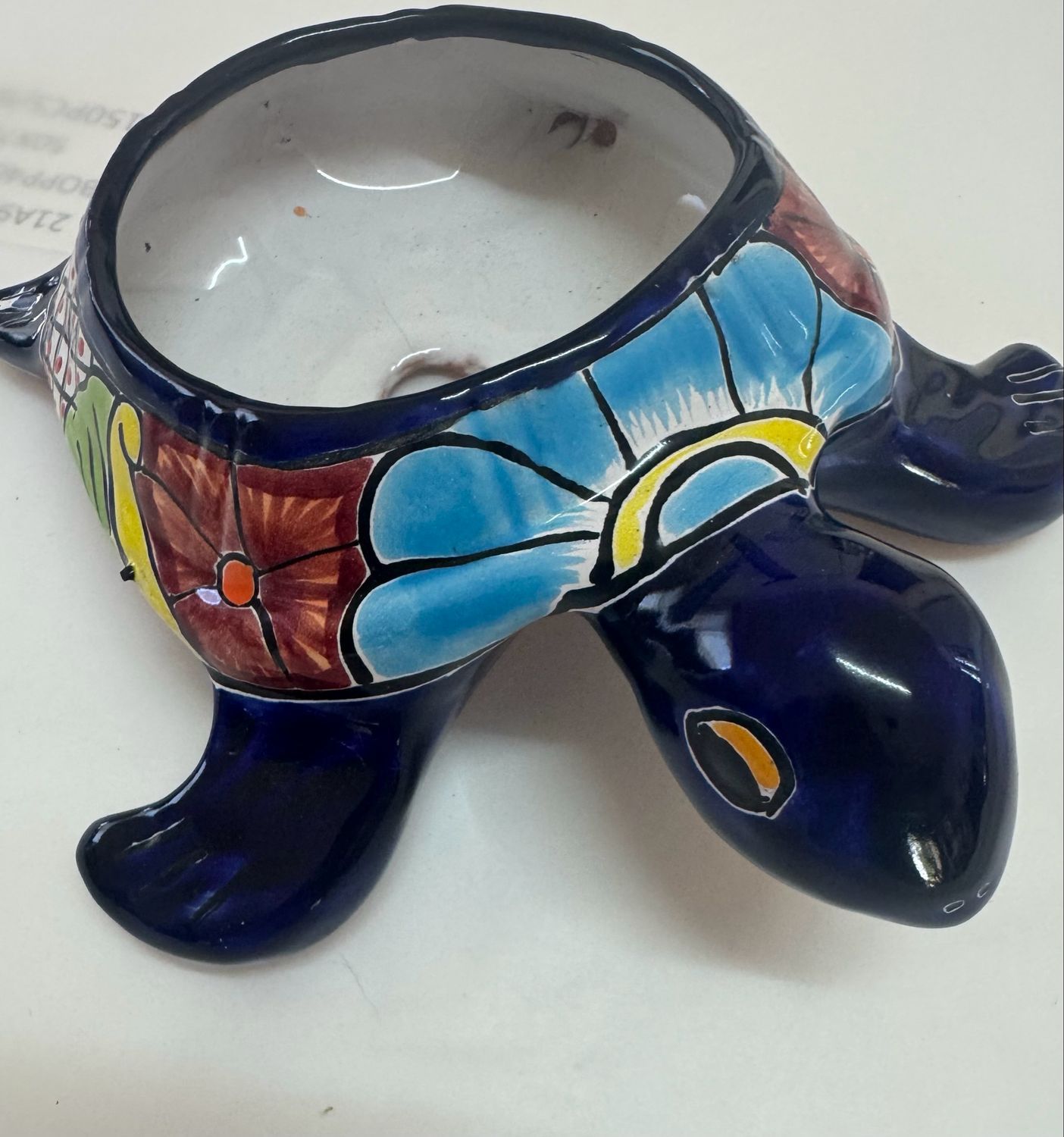 Ceramic Turtle Planter, Glazed in Blue, Green — Mexican Homewares Australia in Cairns, QLD