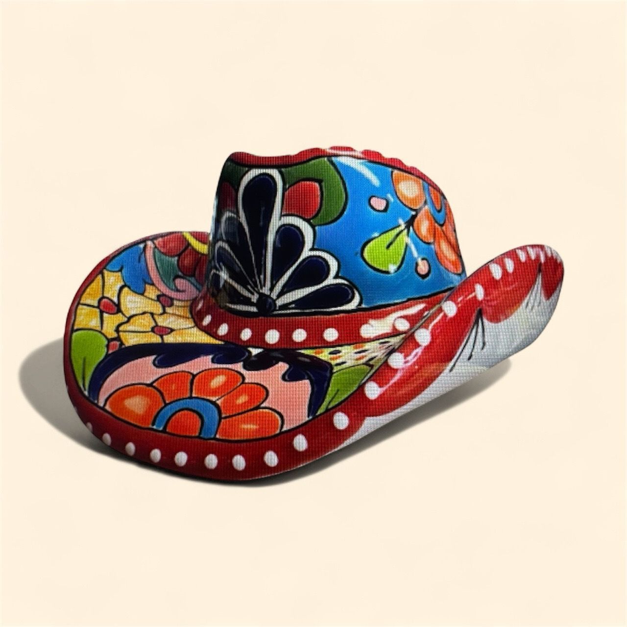 Colourful Ceramic Cowboy Hat With Floral Designs — Mexican Homewares Australia in Brisbane, QLD