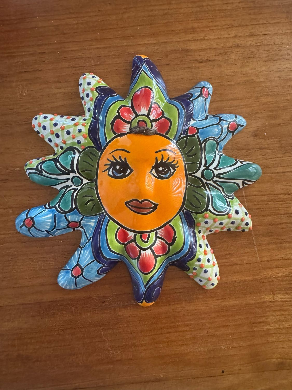 Hand-painted Ceramic Sun With an Orange Face — Mexican Homewares Australia in Sydney, NSW