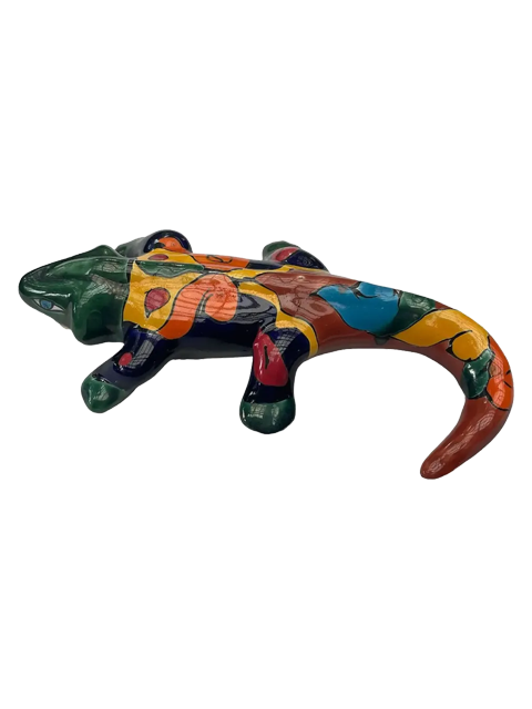 A Colourful Lizard With a Long Tail on a White Background — Mexican Homewares Australia in Burleigh Heads, QLD