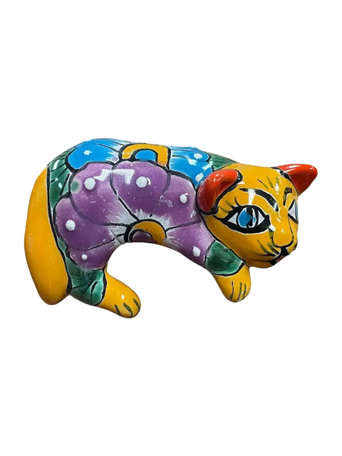 A Yellow and Purple Cat With a Blue Eye — Mexican Homewares Australia in Burleigh Heads, QLD