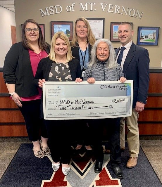 Msd Of Mt. Vernon Receives A Grant Through The Celebrating 30 Years Of