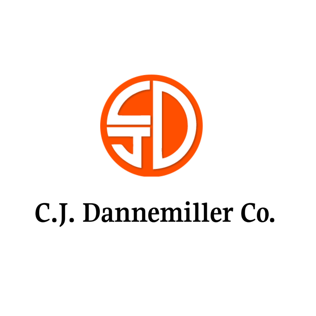 A logo for c.j. dannemiller co. & a link to CJ Dannemiller.com