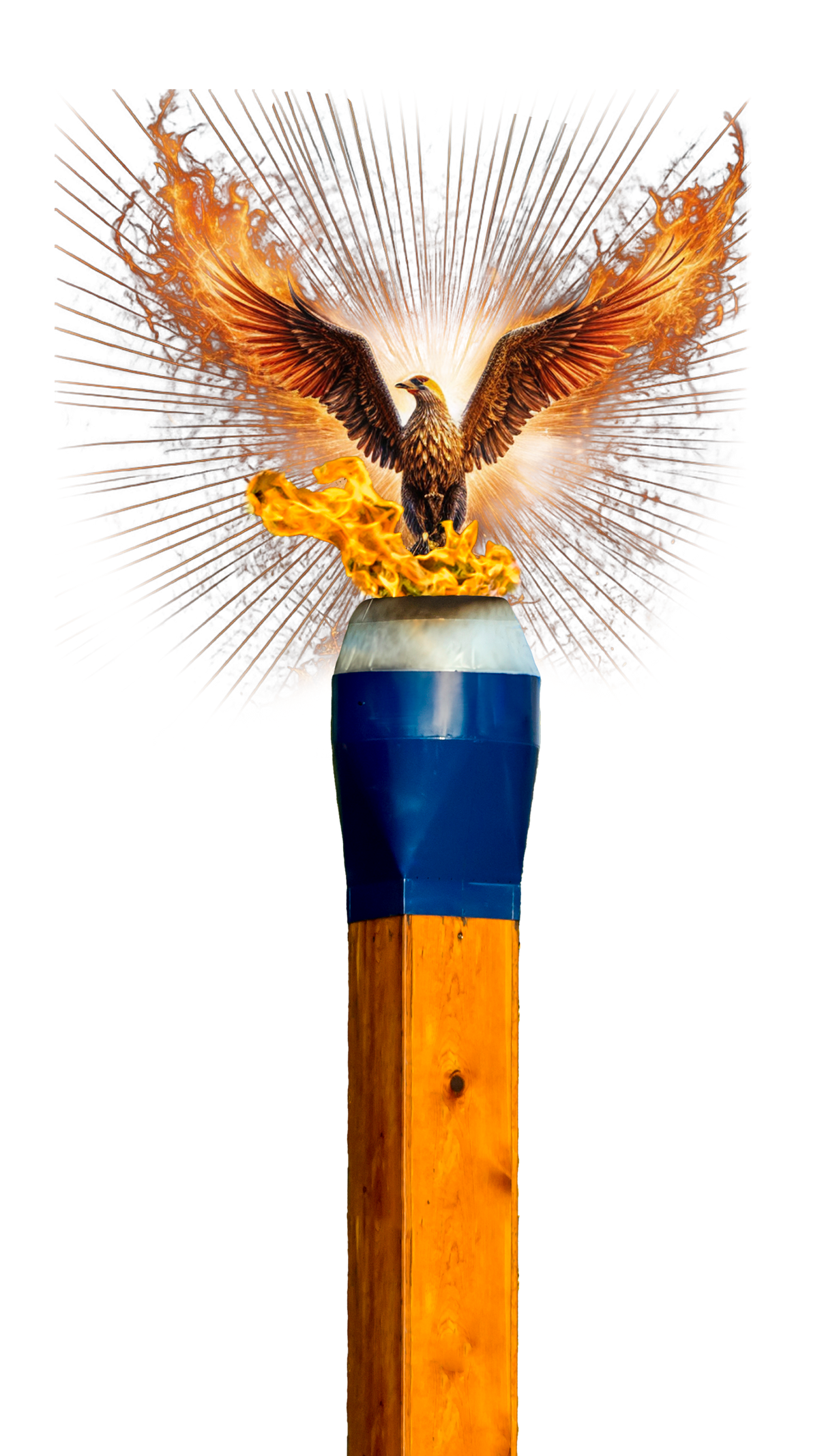 A logo for the phoenix cup with a red phoenix in the center