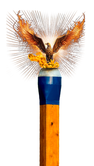 A logo for the phoenix cup with a red phoenix in the center