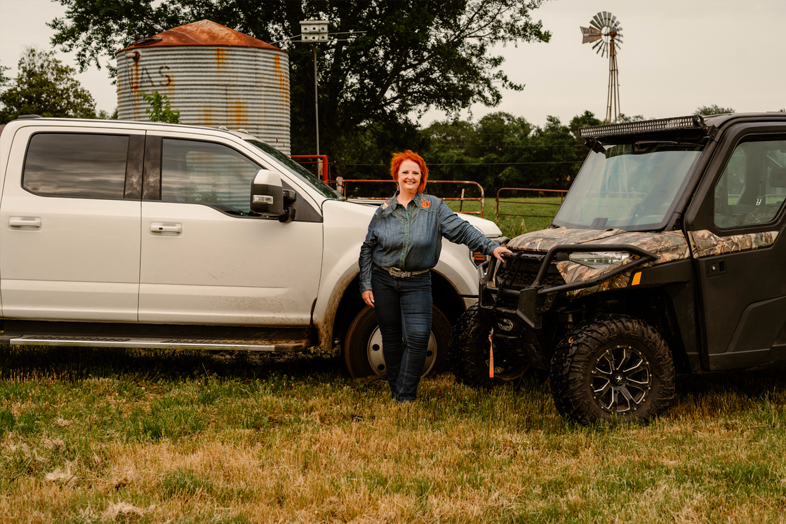 Valerie Bahm on a ranch in east texas