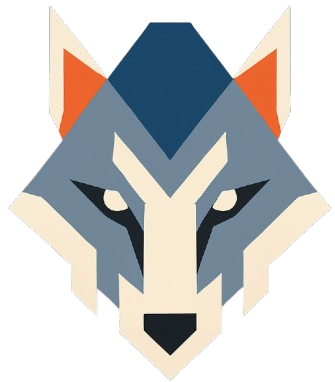 An orange shield with a graph inside of it