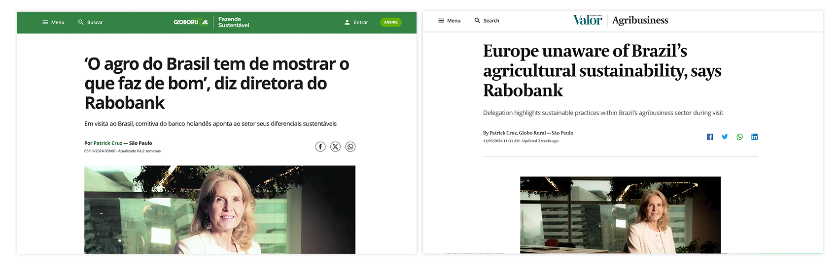 Publicação na imprensa sobre Rabobank