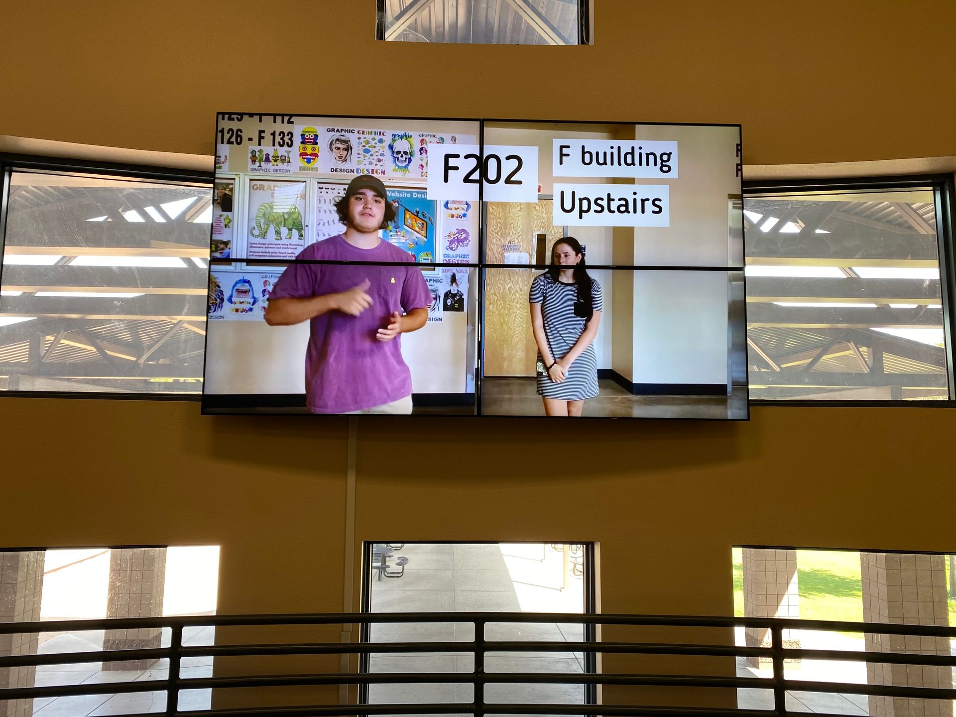 Screens showing people, 