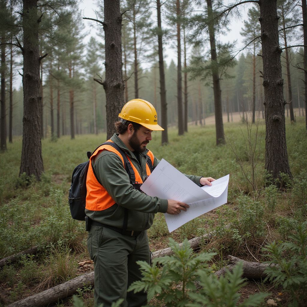 Forester in forest