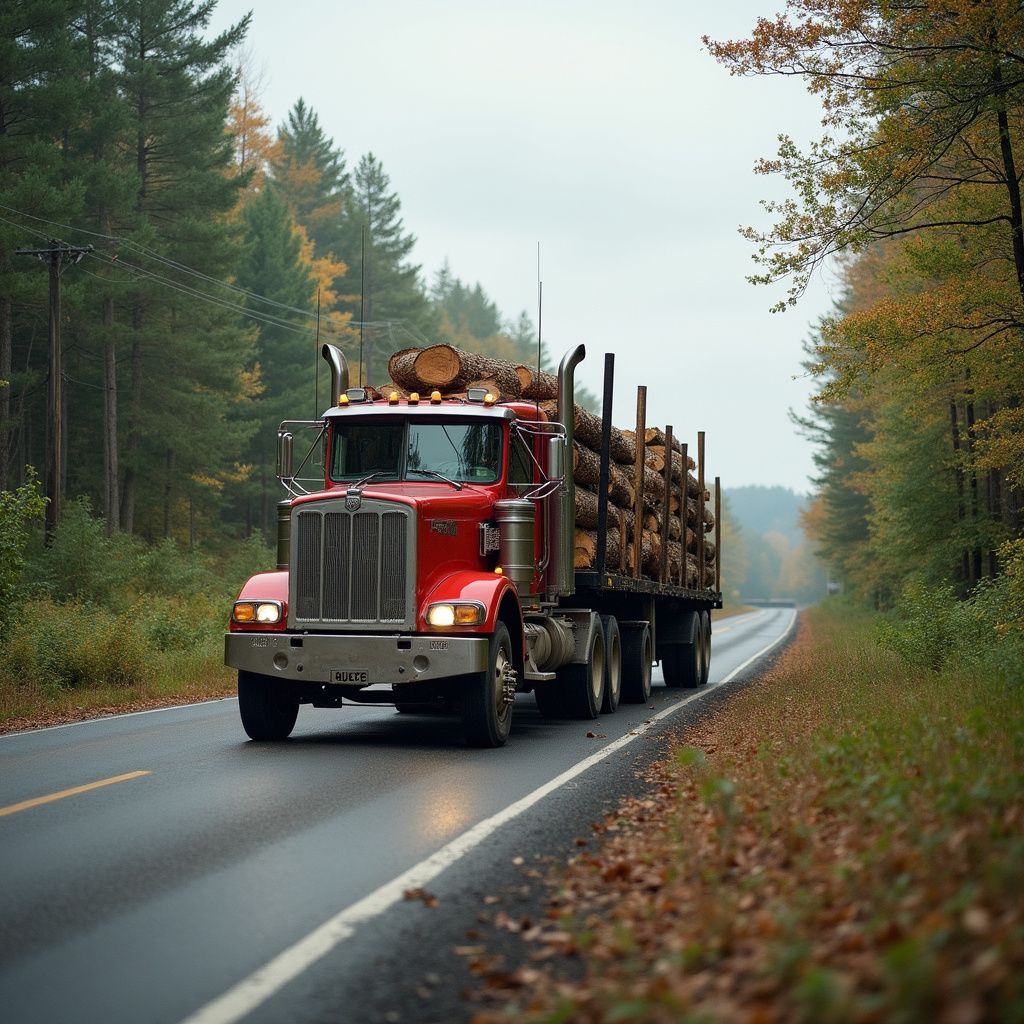 Logging truck going to market