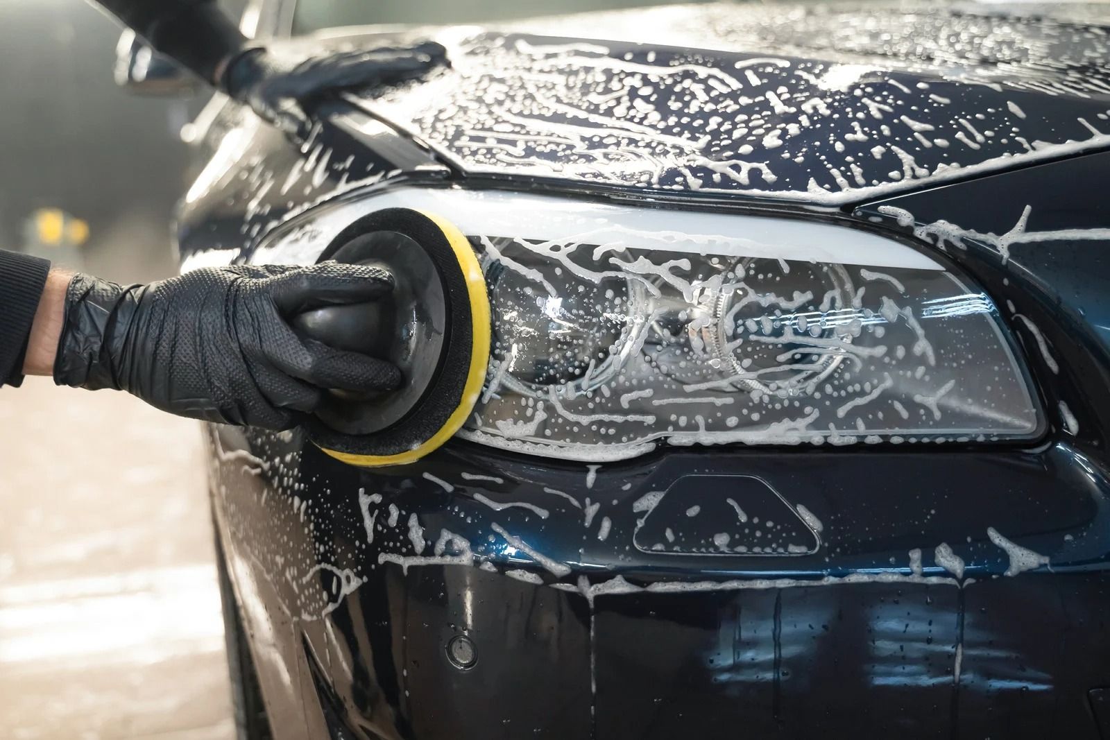 Car light being high powered cleaned