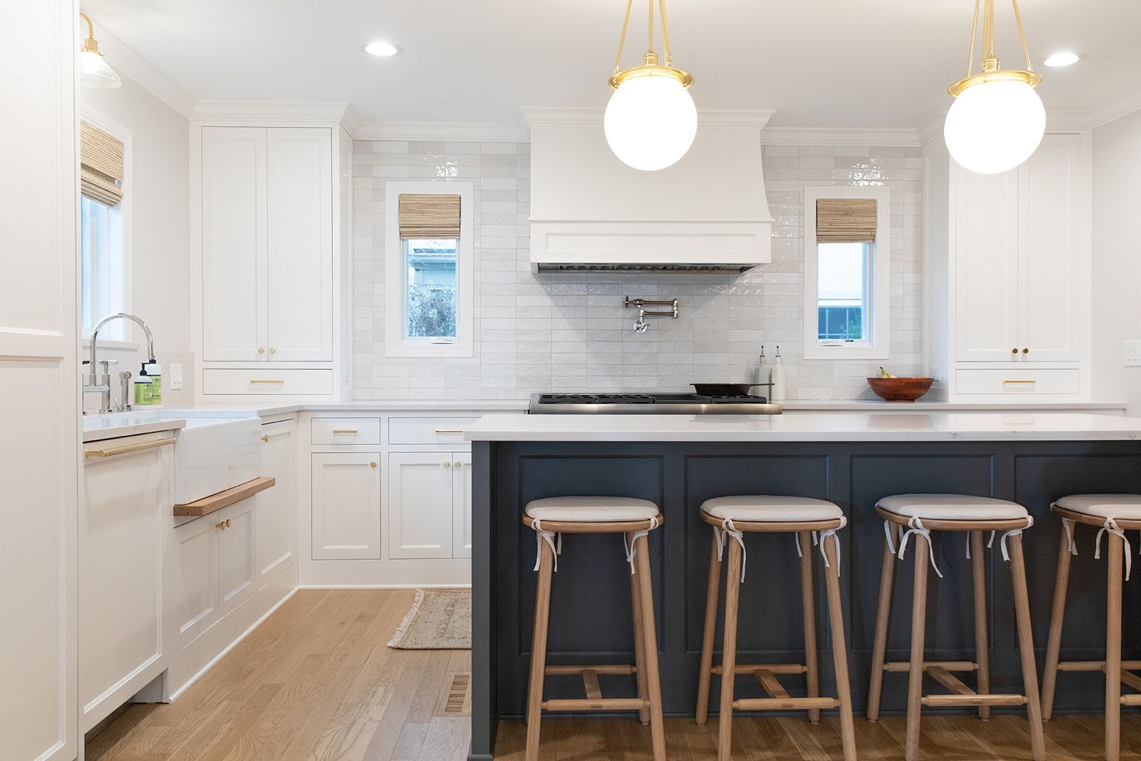 A kitchen with a large island