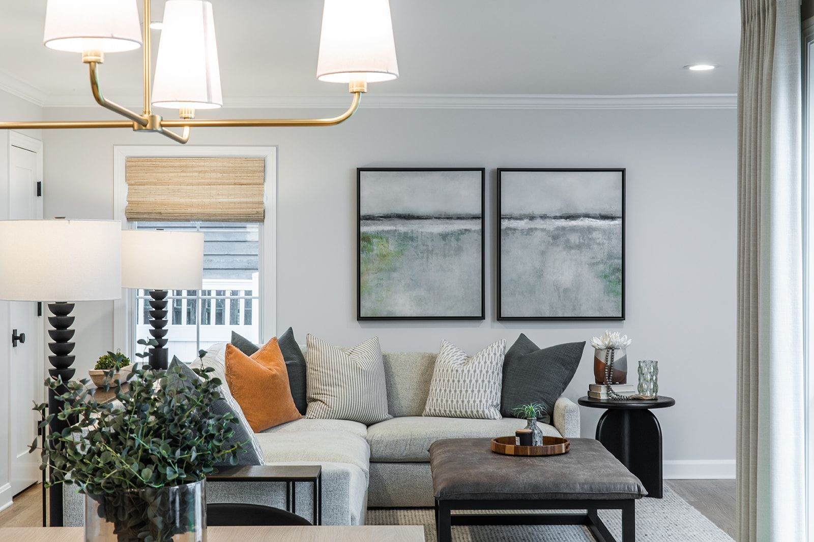 A living room with a couch