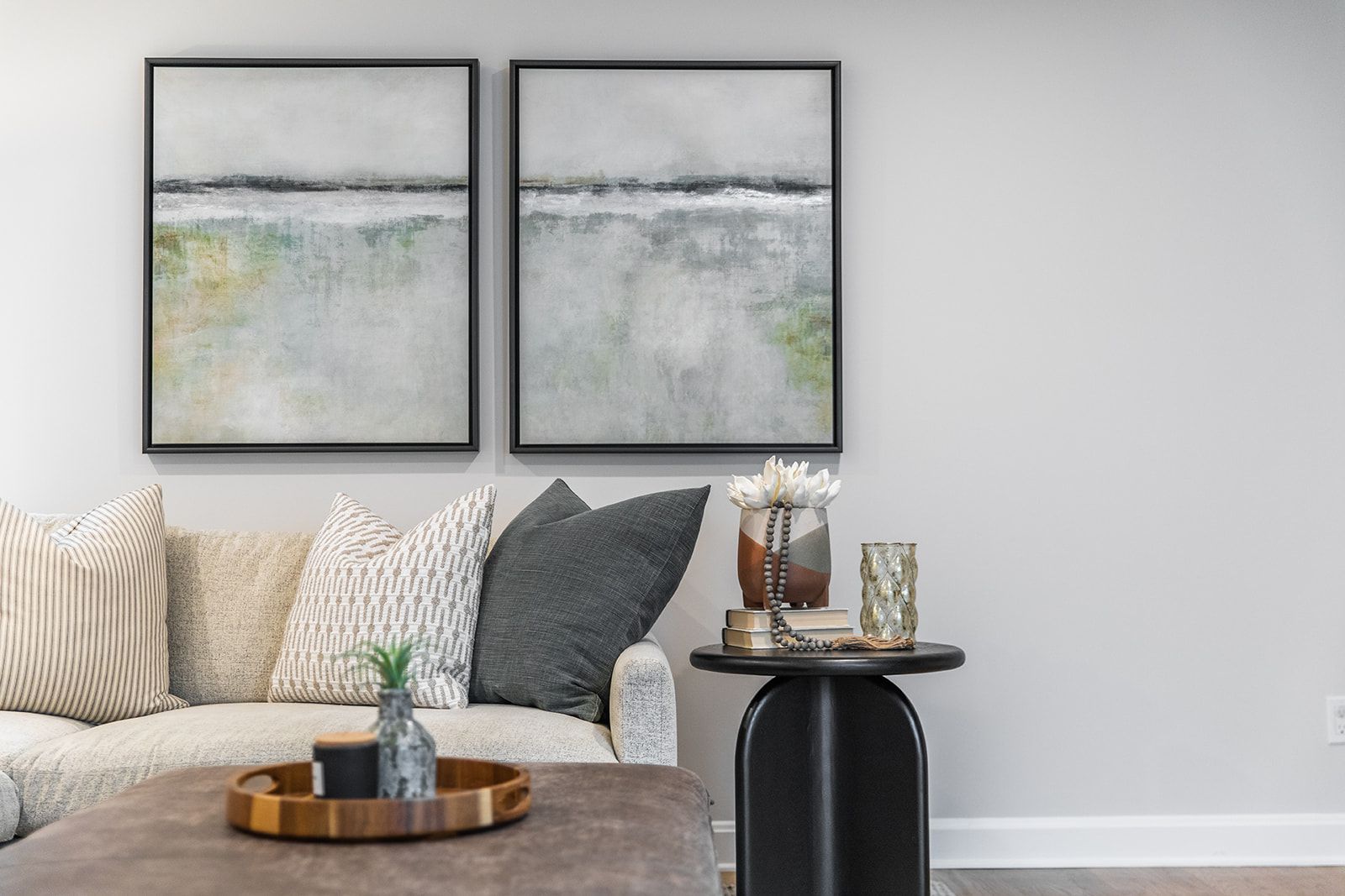 A living room with a couch