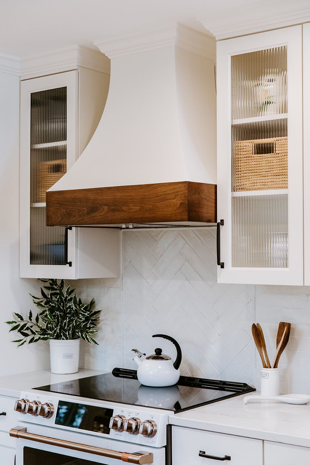 A kitchen wooden hood