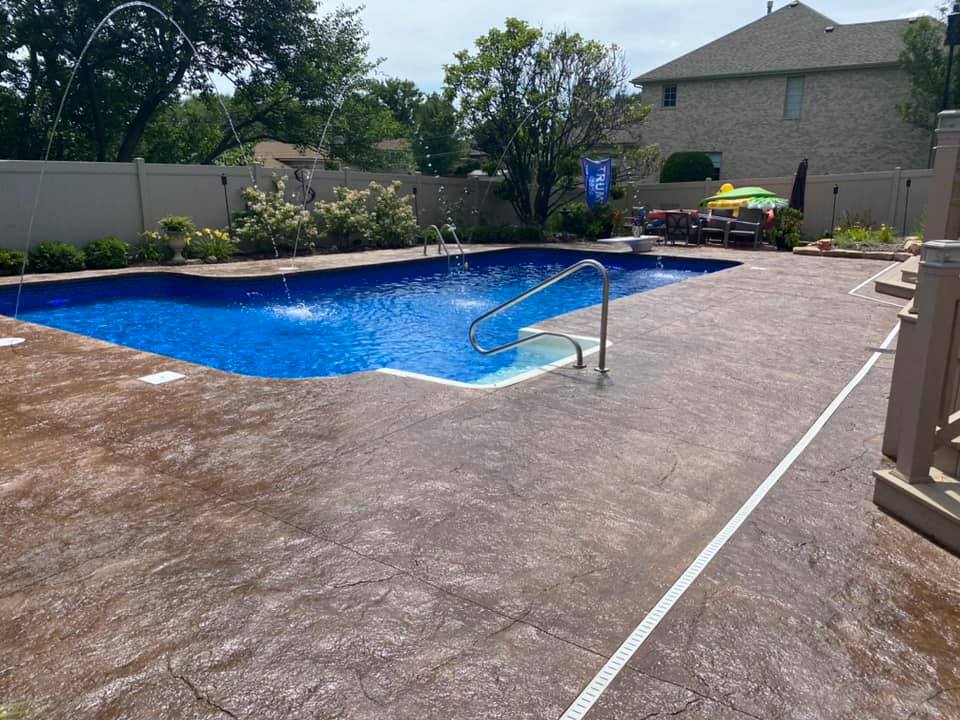 Pool with Colored Concrete — Tinley Park, IL — Frazier Residential Concrete