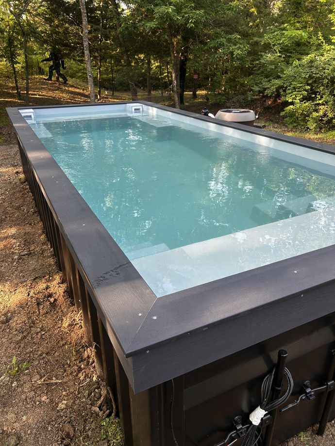 container swimming pool in a deck