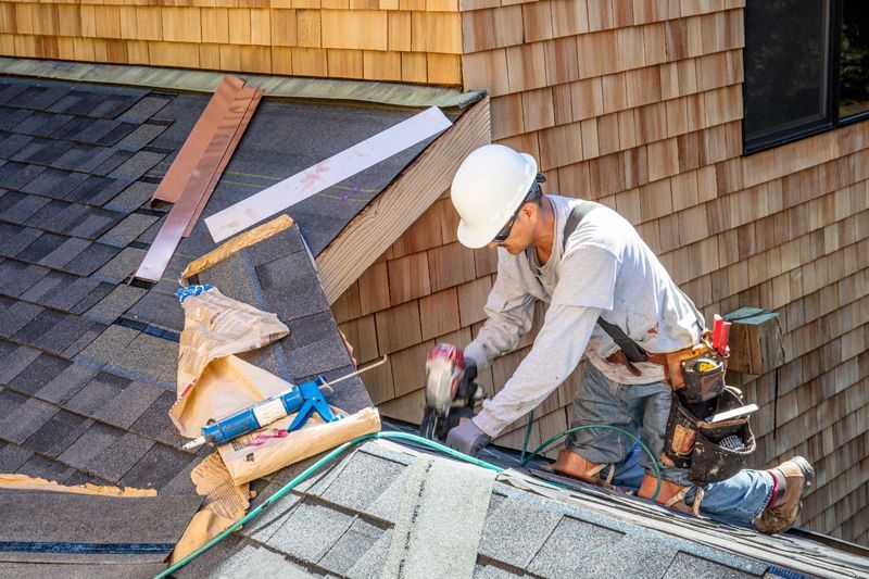 Workers Fixing The Roof