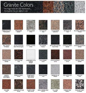 Granite Colors — Hampton, IA — Sietsema Family Monument Sales