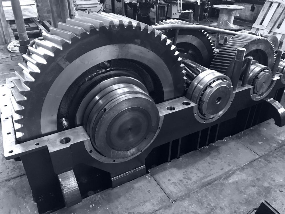 Black and White Photo of a Large Industrial Gearbox — Mechanical Care in Belconnen, ACT