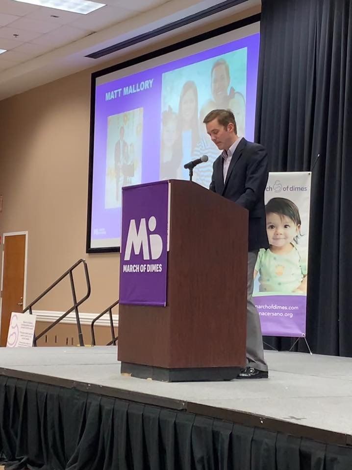 Matt Mallory speaking at the March of Dimes Luncheon
