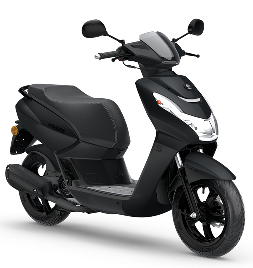 Black Peugeot Kisbee scooter.