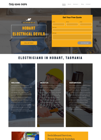 Preview of electrician website